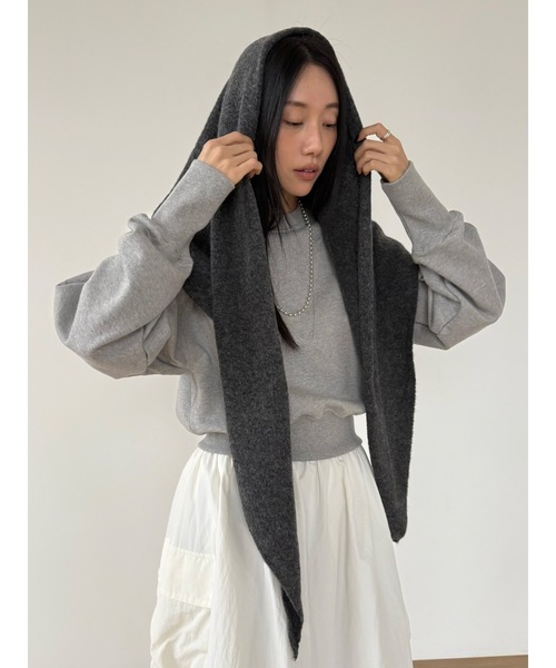 Didot.showroom ストール マフラー 大判ウールトライアングルニット