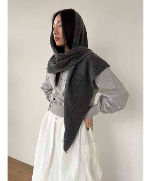 Didot.showroom ストール マフラー 大判ウールトライアングルニット