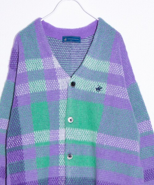 「BEVERLY HILLS POLO CLUB」 ニットカーディガン M ブラック メンズ_画像3