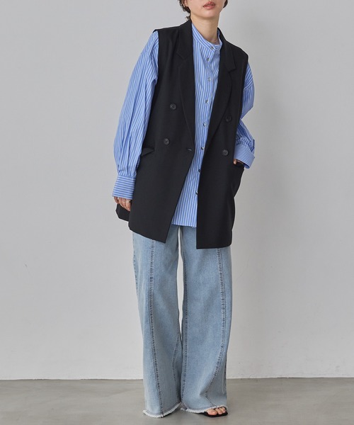 【新品未使用】ジュンハシモト　ベスト　スーツ　タグ付き　ベスト　ジレ　デニム　M junhashimoto（ジュンハシモト）の「CERRUTI DOUBLE VEST（スーツ
