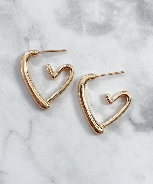 yu-ka ピアス YU-KA:ハートデザインスタッドピアス Heart design stud