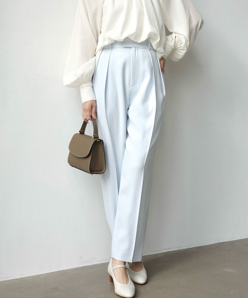 anuans（アニュアンス） パンツ ダブルサテンテーパードパンツ