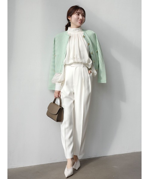 anuans（アニュアンス） パンツ ダブルサテンテーパードパンツ