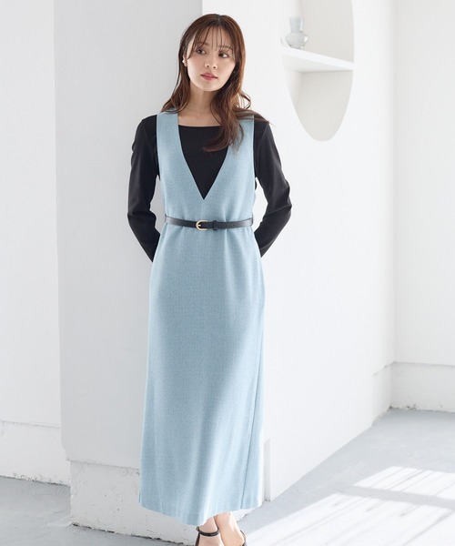 ルミ品 Andemiu（アンデミュウ） ジャンパースカート ベルトツキVネック