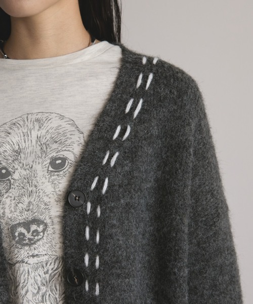 「MERLOT」 ニットカーディガン FREE チャコールグレー レディース_画像9