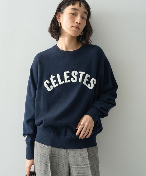 「AMERICAN HOLIC」 長袖ニット L 杢グレー レディース_画像2