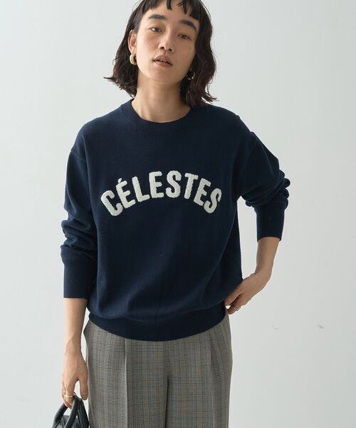 「AMERICAN HOLIC」 長袖ニット L 杢グレー レディース_画像4