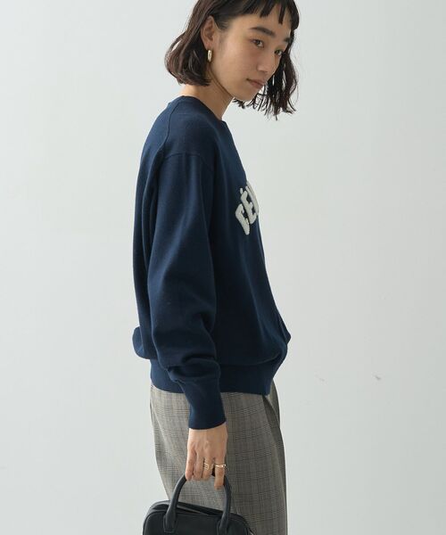 「AMERICAN HOLIC」 長袖ニット L 杢グレー レディース_画像5