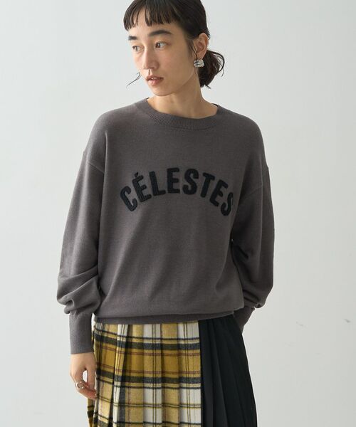 「AMERICAN HOLIC」 長袖ニット L 杢グレー レディース_画像9