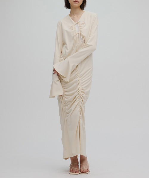 新品　GATHER DETAIL CUT DRESS Ameri VINTAGE Ameri（アメリ） パーティードレス ワンピース GATHER DETAIL CUT