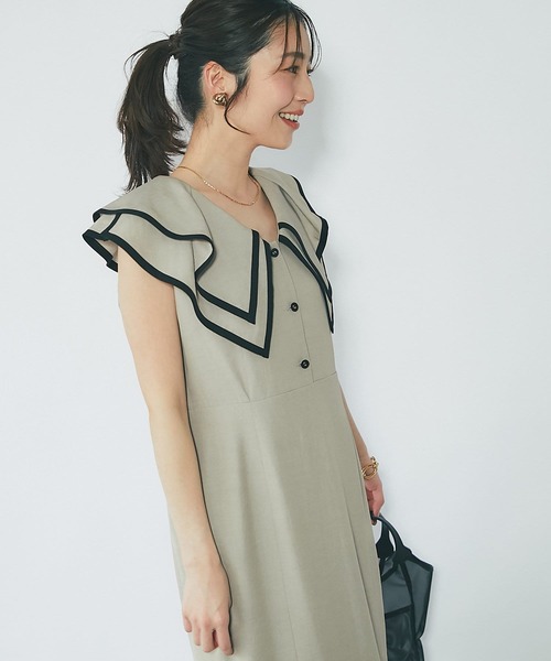「La boutique BonBon」 ノースリーブワンピース 38 ベージュ レディース_1