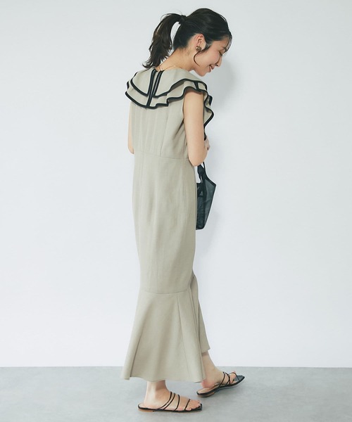 「La boutique BonBon」 ノースリーブワンピース 38 ベージュ レディース_6
