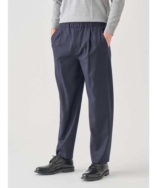 JOHN SMEDLEY スラックス ネイビー JOHN SMEDLEY（ジョンスメドレー） パンツ ホップサック