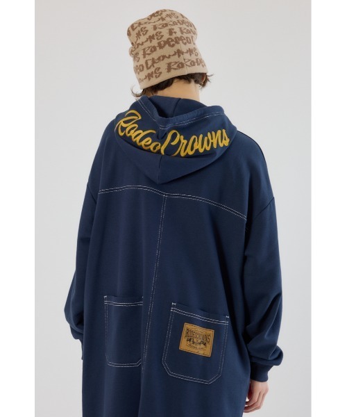 「RODEO CROWNS WIDE BOWL」 長袖ワンピース FREE グレー×ホワイト レディース_画像2