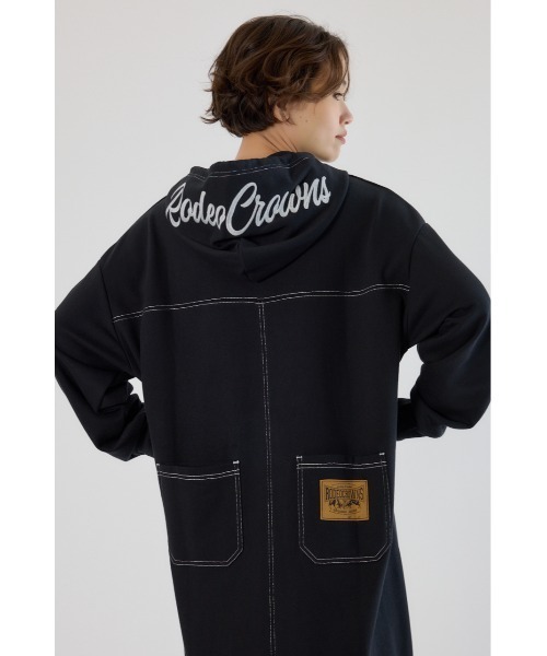 「RODEO CROWNS WIDE BOWL」 長袖ワンピース FREE グレー×ホワイト レディース_画像8
