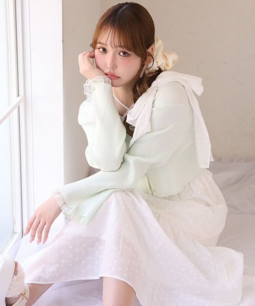one after another NICE CLAUP ワンピース 夏 肩リボンティアード