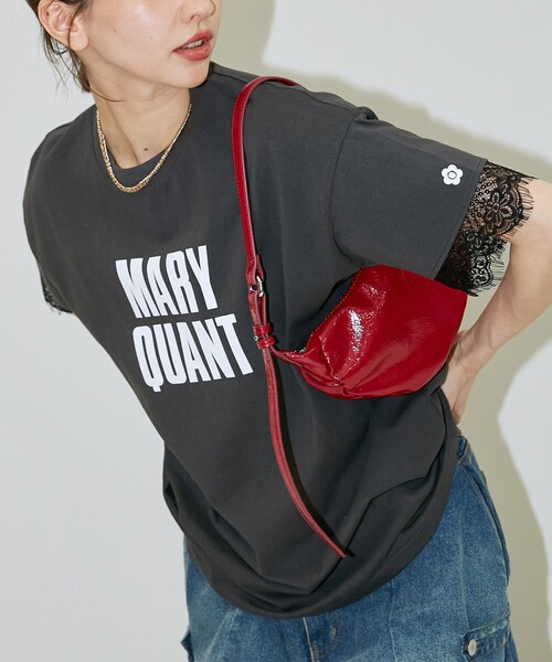 「PUBLUX」 半袖Tシャツ「MARY QUANTコラボ」 フリ- チャコールグレー レディース_画像5