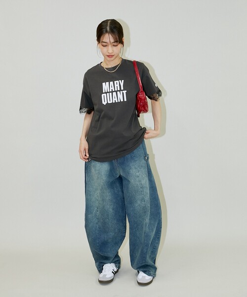 「PUBLUX」 半袖Tシャツ「MARY QUANTコラボ」 フリ- チャコールグレー レディース_画像8
