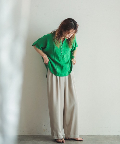 「FIL DE FER」 半袖ブラウス FREE ブラック レディース_画像9