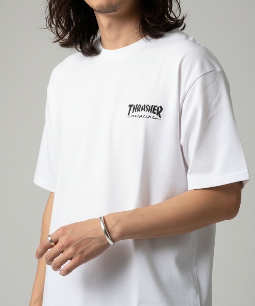THRASHER スカルロゴ Tシャツ ホワイト XL THRASHER（スラッシャー） tシャツ Tour Logo S/S T-SHIRTS/THRASHER