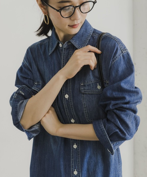 「URBAN RESEARCH」 シャツワンピース 38 ブルー系その他 レディースの画像
