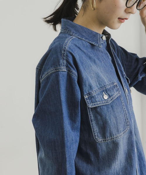 「URBAN RESEARCH」 シャツワンピース 38 ブルー系その他 レディースの画像