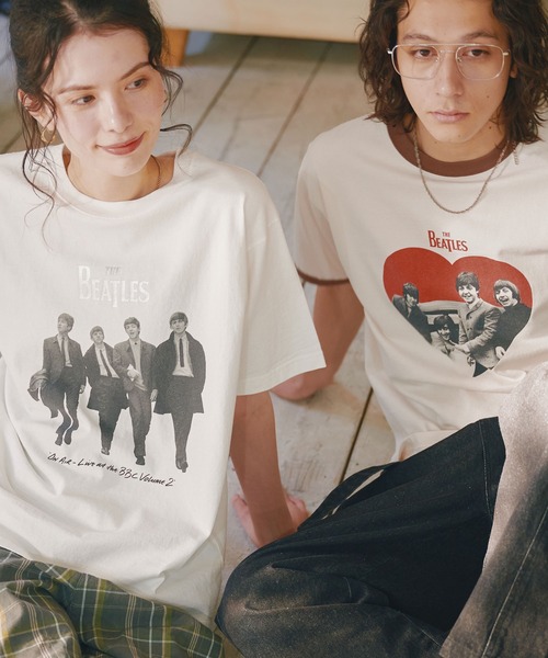 SVEC（シュベック） tシャツ 半袖 BEATLES ビートルズ レコード