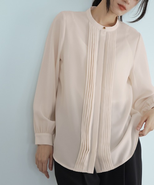 「Flolia」 長袖ブラウス L グレイッシュベージュ レディース_画像9