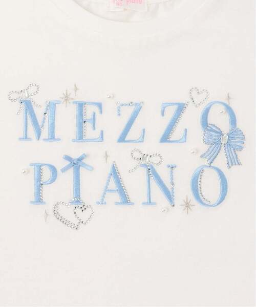 ゆ*き様 レア　mezzo piano メゾピアノ 半袖Tシャツ　130 　ベリ mezzo piano tシャツ キラキラリボン ロゴ刺しゅう 半袖Tシャツ「接触
