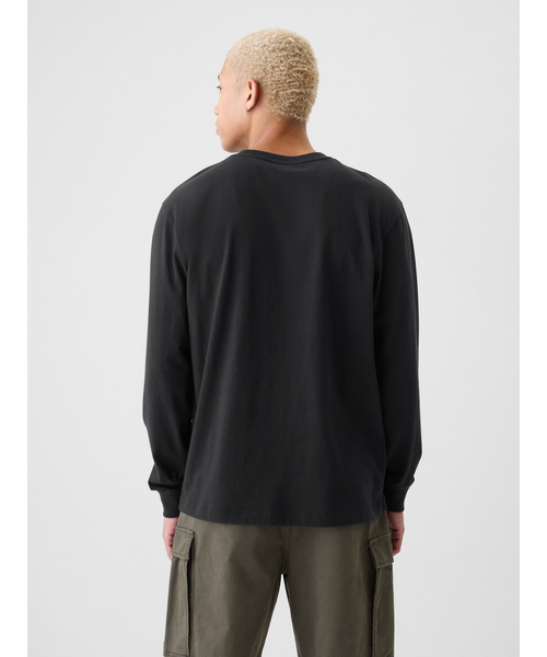 「GAP」 長袖Tシャツ L ブラック メンズ_画像6