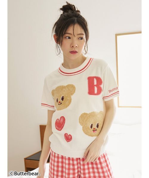 パジャマ ルームウェア 「WEB限定」「セット商品」「BUTTERBEAR」ニットプルオーバー＆ニットショートパンツSET レディース | SNIDEL HOME | 03