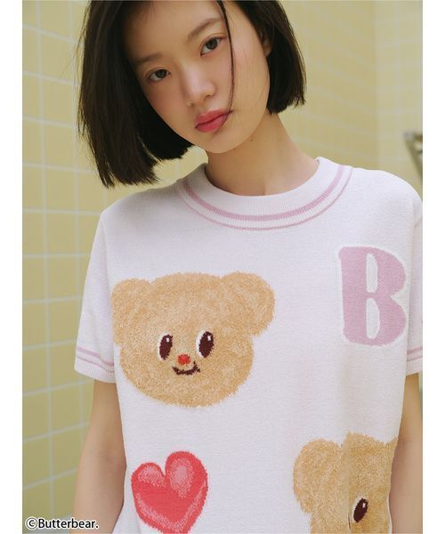 パジャマ ルームウェア 「WEB限定」「セット商品」「BUTTERBEAR」ニットプルオーバー＆ニットショートパンツSET レディース | SNIDEL HOME | 02
