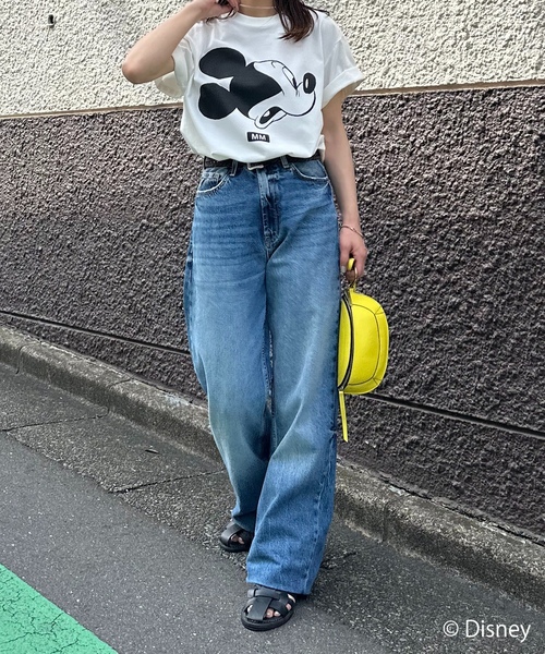 「Disney」 半袖Tシャツ LARGE オートミール レディース_画像3