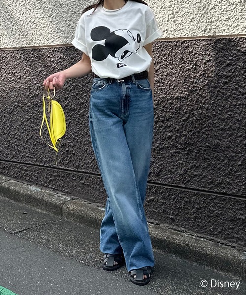 「Disney」 半袖Tシャツ LARGE オートミール レディース_画像4
