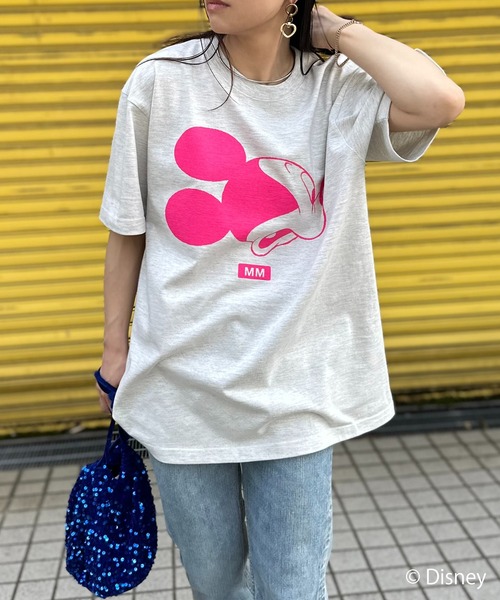 「Disney」 半袖Tシャツ LARGE オートミール レディース_画像8