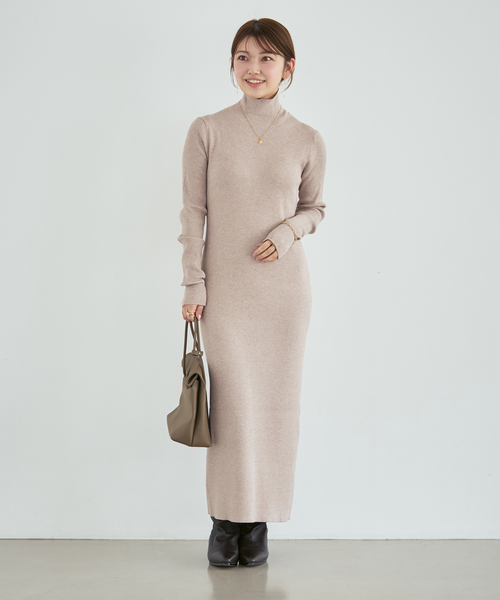 45R ハイネックロングワンピース NOBLE（ノーブル） ワンピース 「追加・新色・WEB限定カラーあり」RY