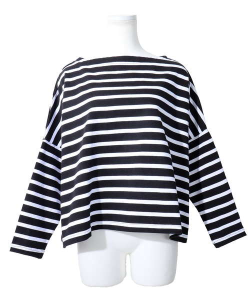 Fashion Letter tシャツ ヘビーコットンボーダーBIGバスクシャツ
