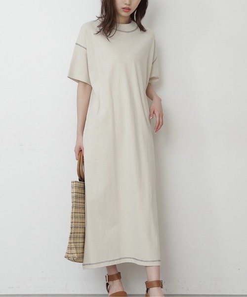 ワンピース モックネック配色ステッチカットソーワンピース Zozotown Paypayモール店 通販 Paypayモール