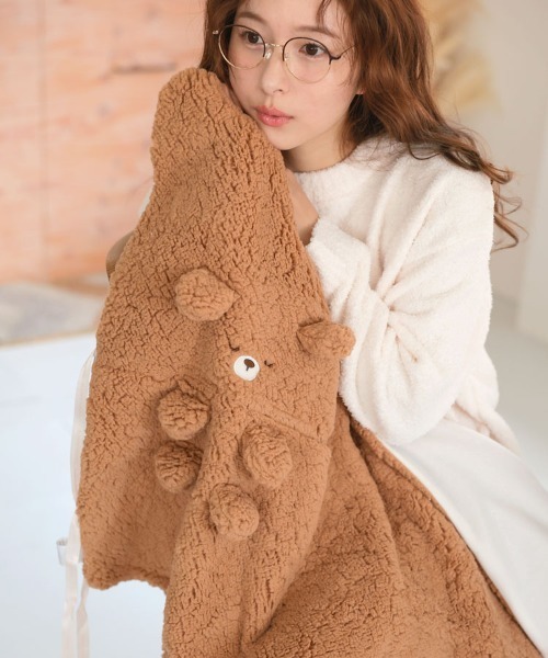 DONOBAN（ドノバン） ブランケット モコモコくるくるアニマルひざ掛け