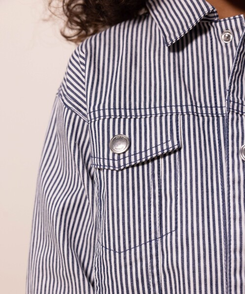PETIT BATEAU ストライプフードジャケット 12ans（152cm） ヒッコリーストライプジャケット | ベビー服・子供服通販のPETTIT