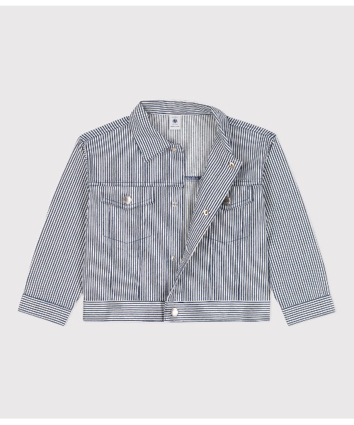 BIZAKIE　PETIT BATEAU ストライプデザインジャケット PETIT BATEAU（プチバトー） ブルゾン アウター ヒッコリーストライプ
