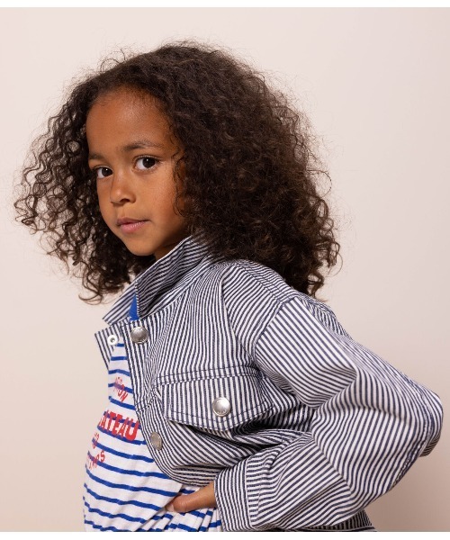PETIT BATEAU（プチバトー） ブルゾン アウター ヒッコリーストライプ