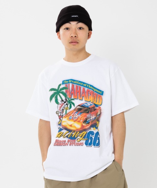tシャツ 「mahagrid/マハグリッド」RACING TEE/レーシングカー 半袖 カットソー レディース メンズ