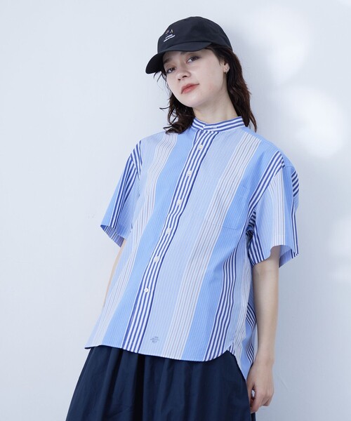 J.PRESS YORK STREET シャツ 半袖 「UNISEX」マルチストライプバンド