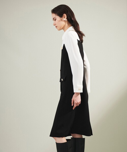 グレースクラス　ワンピース　ジャケット GRACE CLASS ワンピース バイカラージャケットドレス : ZOZOTOWN