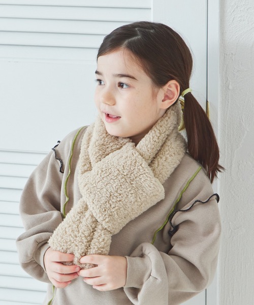 pairmanon（ペアマノン） マフラー ボア 異素材切り替え マフラー