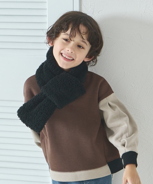 pairmanon（ペアマノン） マフラー ボア 異素材切り替え マフラー