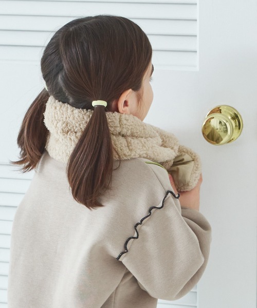 pairmanon（ペアマノン） マフラー ボア 異素材切り替え マフラー