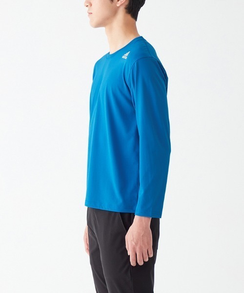 adidas トリコロール長袖シャツ 青 adidas（アディダス） ワンポイント