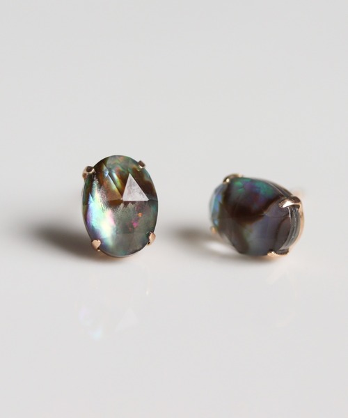 cui-cui（キュイキュイ） ピアス クリスタル / 黒蝶貝 ピアス | K10YG 
